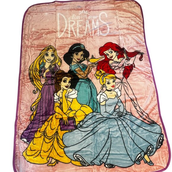 Disney Princess 60"x80" Twin Plush Raschel Blanket - Picture 3 of 6